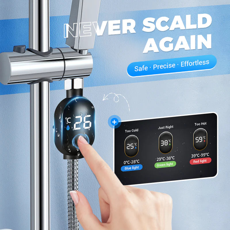 ميزان حرارة رقمي لمياه الاستحمام | Shower Thermometer - شاشة رقمية فورية، مقاوم للماء وسهل التركيب لحمام آمن