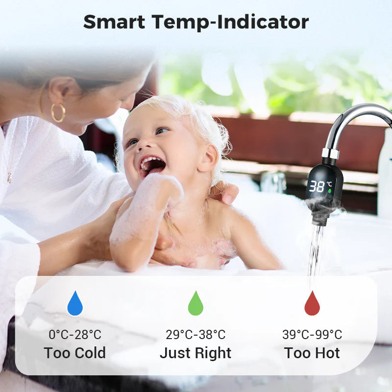 ميزان حرارة رقمي لمياه الاستحمام | Shower Thermometer - شاشة رقمية فورية، مقاوم للماء وسهل التركيب لحمام آمن