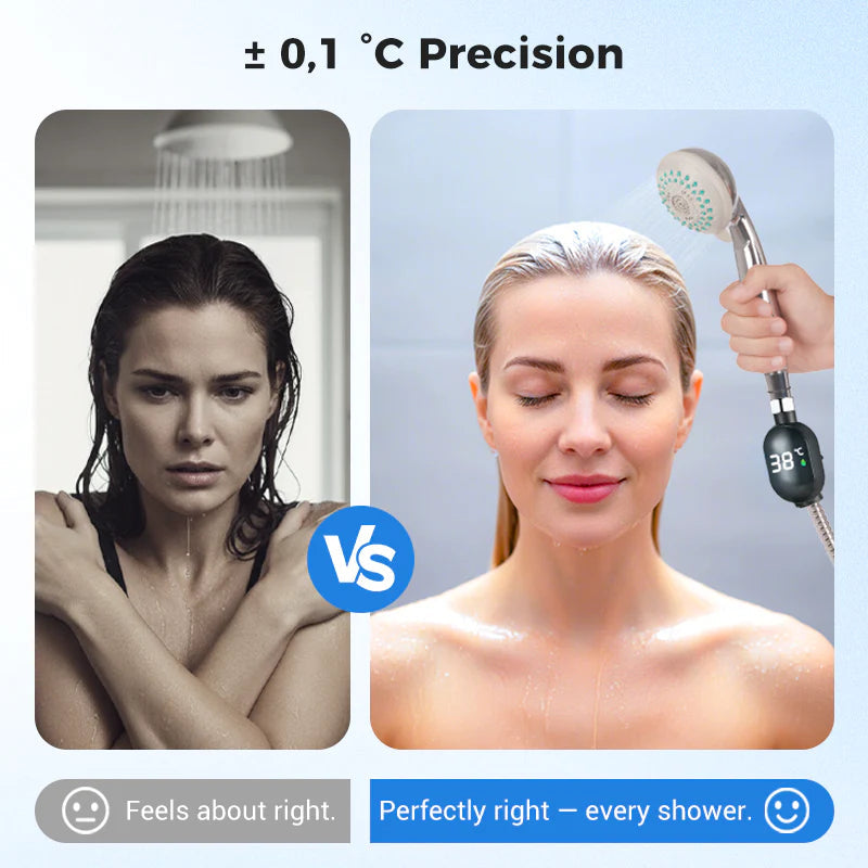 ميزان حرارة رقمي لمياه الاستحمام | Shower Thermometer - شاشة رقمية فورية، مقاوم للماء وسهل التركيب لحمام آمن