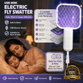 مضرب ناموس ومصباح UV قابل للشحن 2 في 1 | مضرب ناموس ذكي قابل لإعادة الشحن بمنفذ USB ومصباح قاتل للحشرات بالأشعة فوق البنفسجية 2 في 1