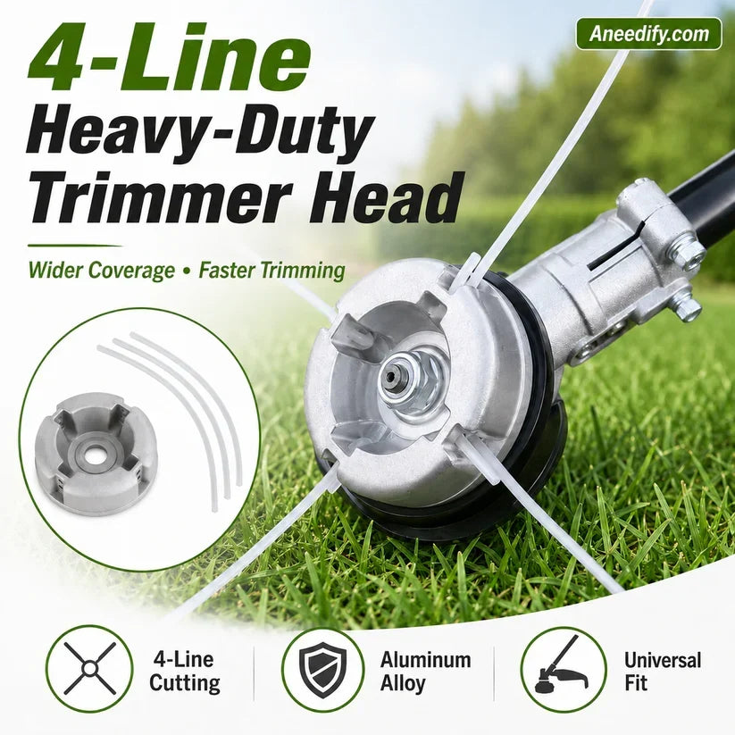 رأس جزازة ألومنيوم رباعي الخيوط | Aluminum Trimmer Head – 4-Line Cutting & Universal Fit – Heavy-Duty & Easy Line Replacement