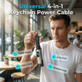 4-in-1 Charging Cable with Digital Display & Keychain | كابل شحن 4 في 1 بشاشة رقمية وحلقة مفاتيح