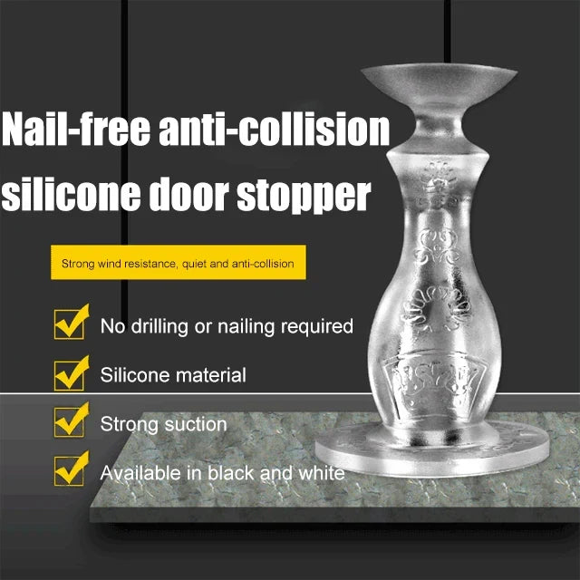 مصد باب سيليكون بدون مسامير | Nail-free anti-collision silicone door stopper