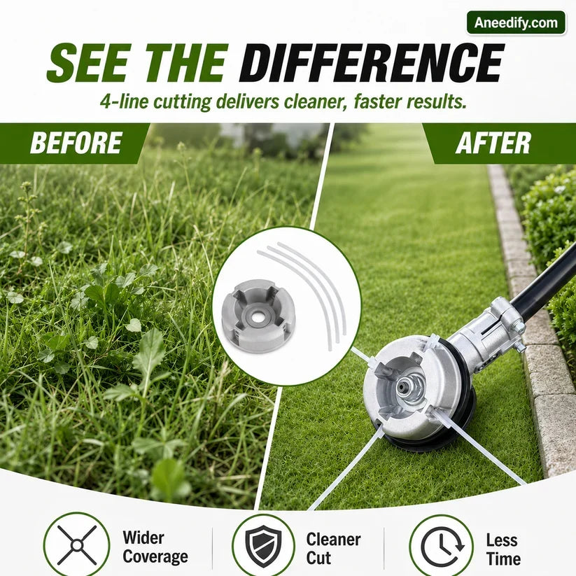 رأس جزازة ألومنيوم رباعي الخيوط | Aluminum Trimmer Head – 4-Line Cutting & Universal Fit – Heavy-Duty & Easy Line Replacement