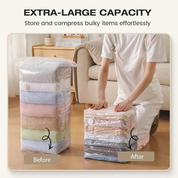 Large No-Pump Vacuum Storage Compression Bags