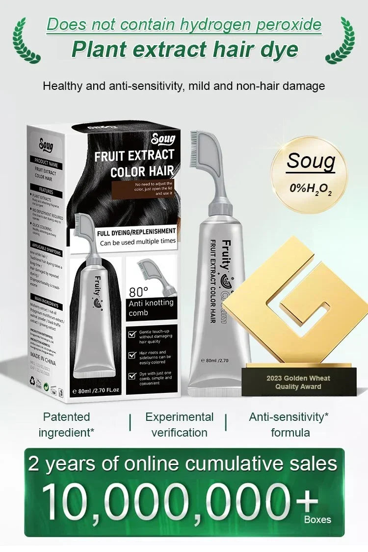 Fruit Essence Hair Dyeing Comb | مشط صبغة شعر بخلاصة الفواكه