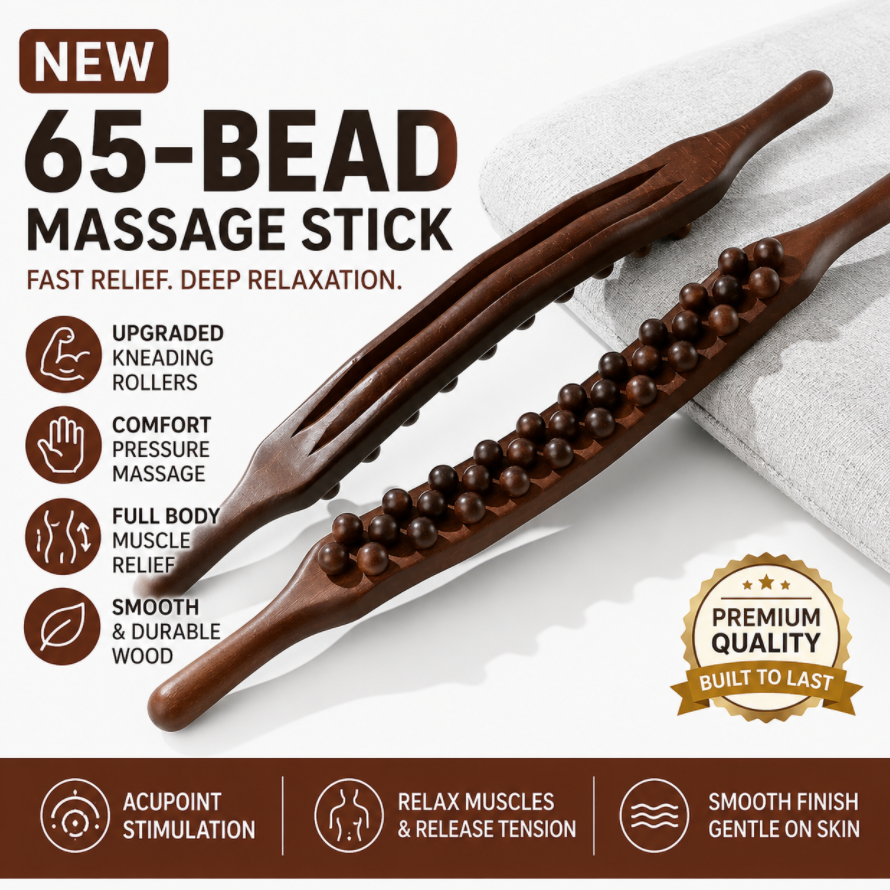 أداة تدليك خشبية دوارة | Wooden lymphatic massage stick