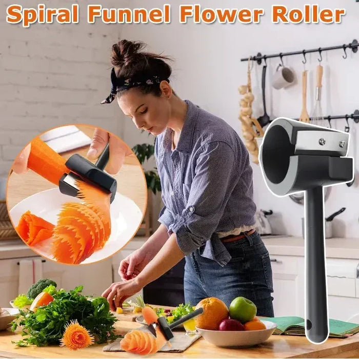 أداة تشكيل وقمع حلزوني للمطبخ | Spiral Funnel Flower Roller